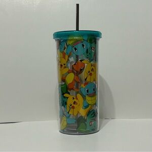 Pokemon 20 oz. Plastic Tumbler With Metal Straw